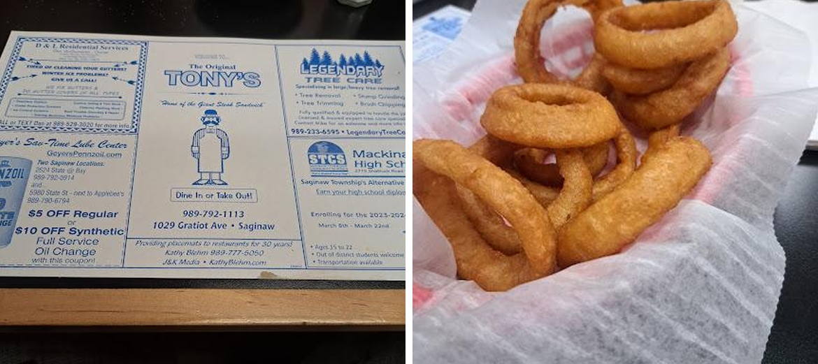 Tony's Original Restaurants Menu