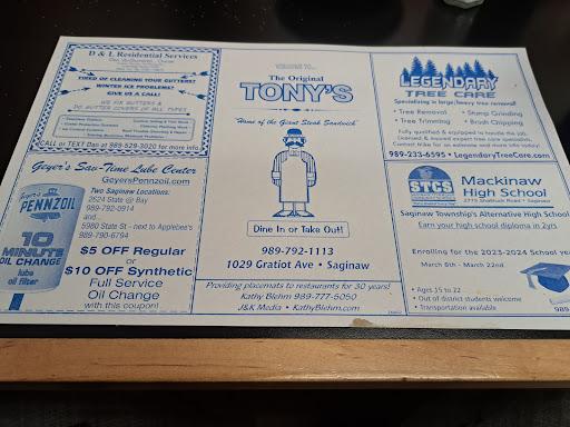 Tony's Original Restaurants Menu image 8